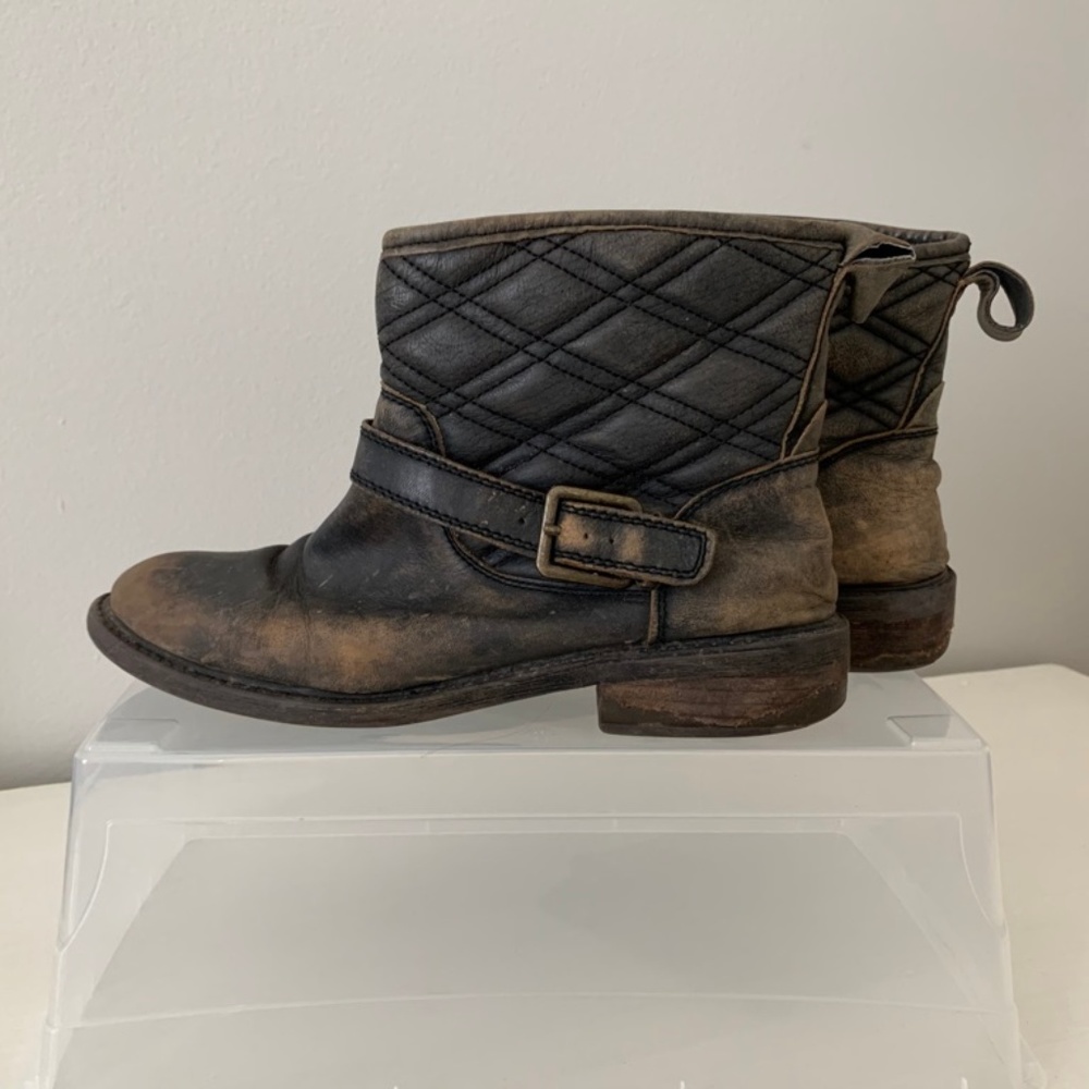 Lucky Brand Brown Distressed Booties / Ankle Boots